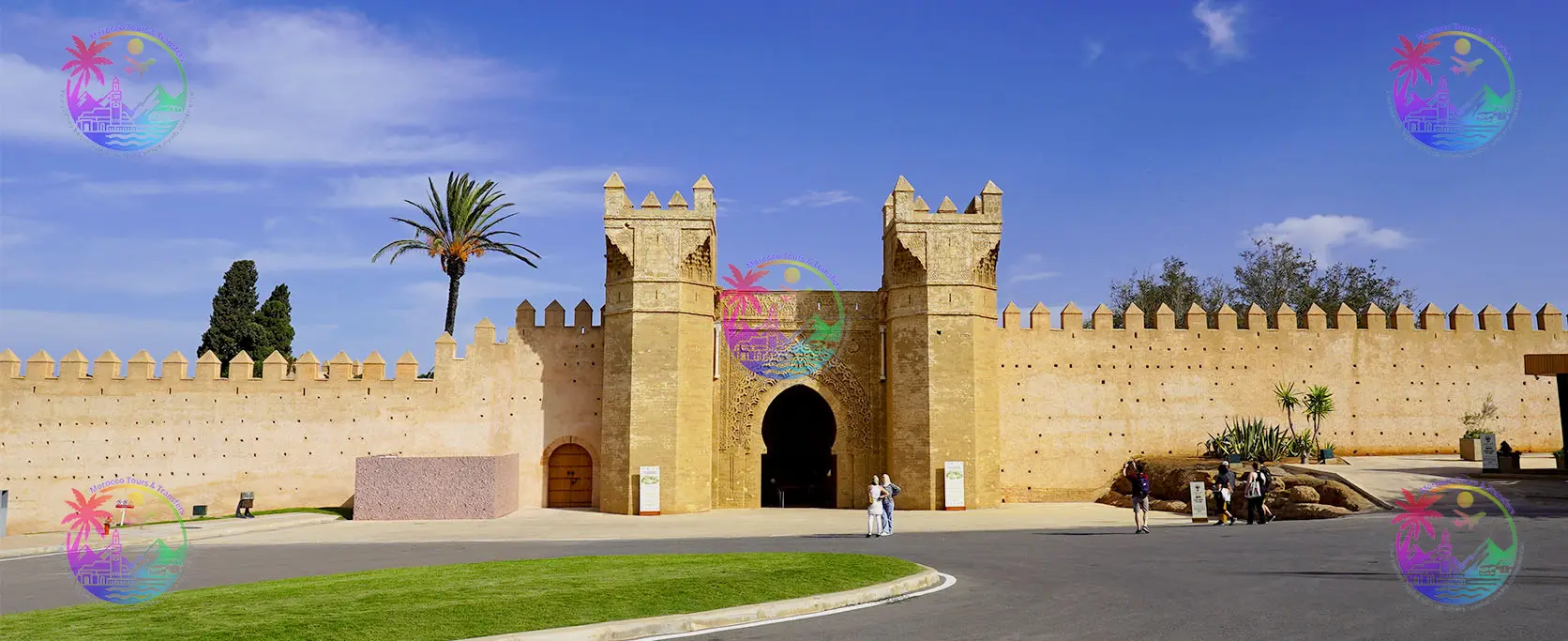 View of the Chellah ruins with a lush green landscape in Rabat, included in Morocco Tours & Transfers itineraries