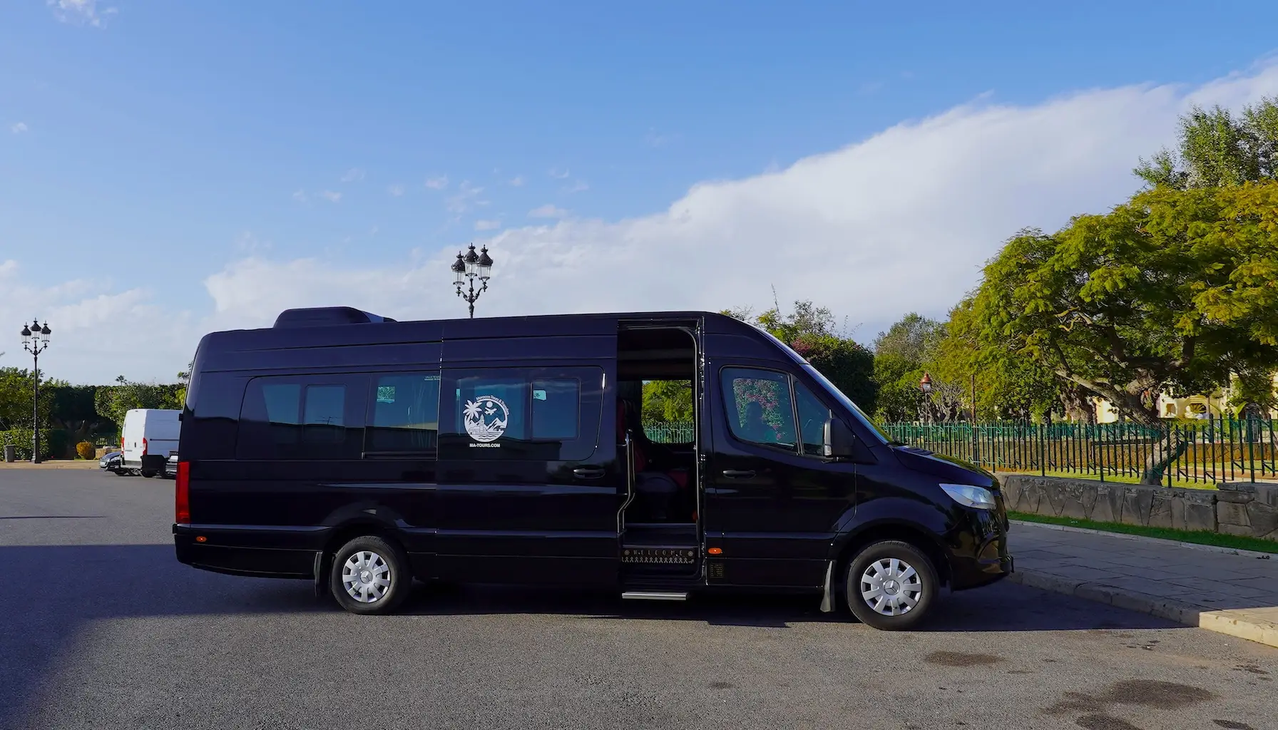 Mercedes Sprinter 2024 used by Morocco Tours Transfers for airport and tour services.