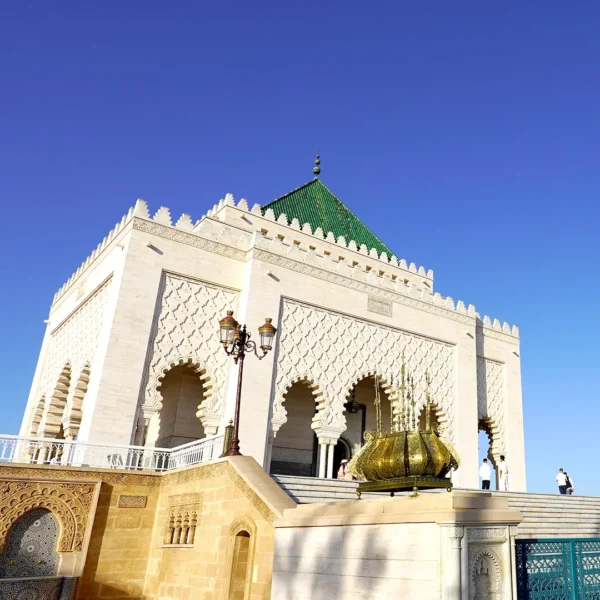 The Mausoleum of Mohammed V in Rabat, featured in Morocco Tours & Transfers’ cultural tours.