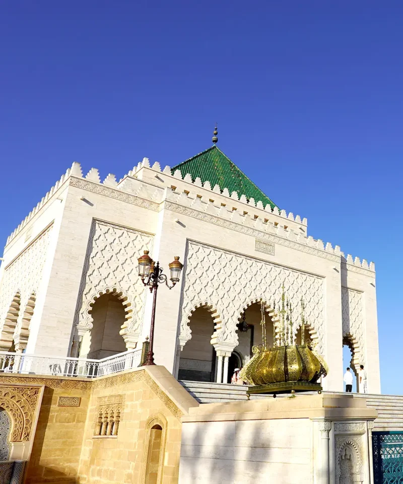 The Mausoleum of Mohammed V in Rabat, featured in Morocco Tours & Transfers’ cultural tours.