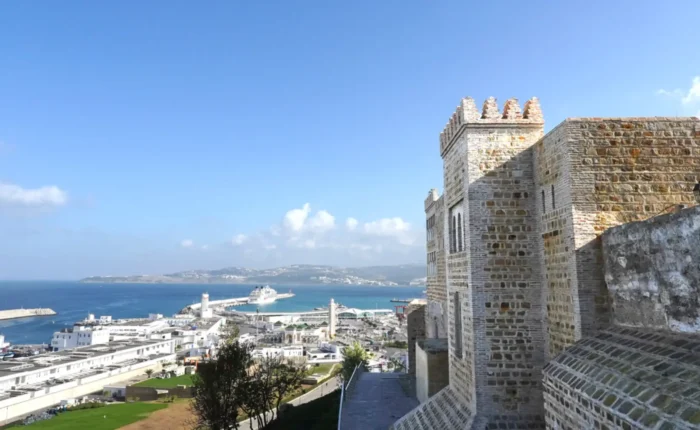 Panoramic view of Tangier from the Kasbah overlooking the port and sea