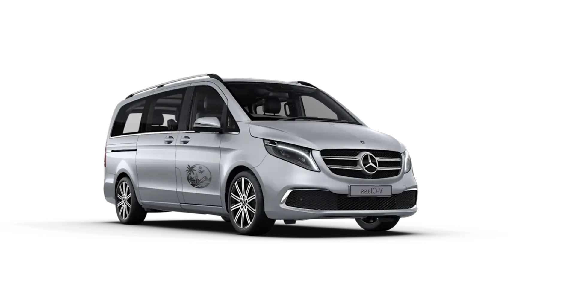 Mercedes Class V luxury van for group travel and transfers by Morocco Tours, showcasing a sleek design and spacious interiors.