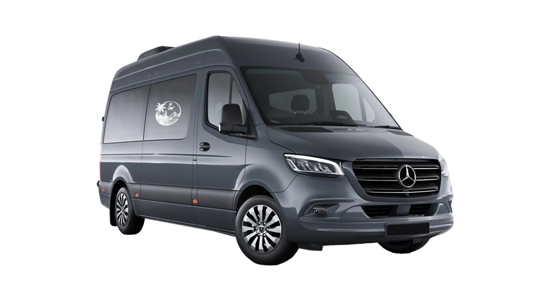 Mercedes Sprinter Tourer with 16 seats and large luggage space, ideal for group tours and airport transfers